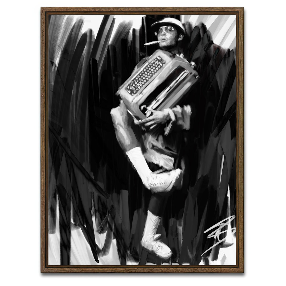 AUTO-MOCKUP WHITE | Fear and Loathing in Las Vegas | 1 Piece | Walnut Framed Canvas | group=3x4