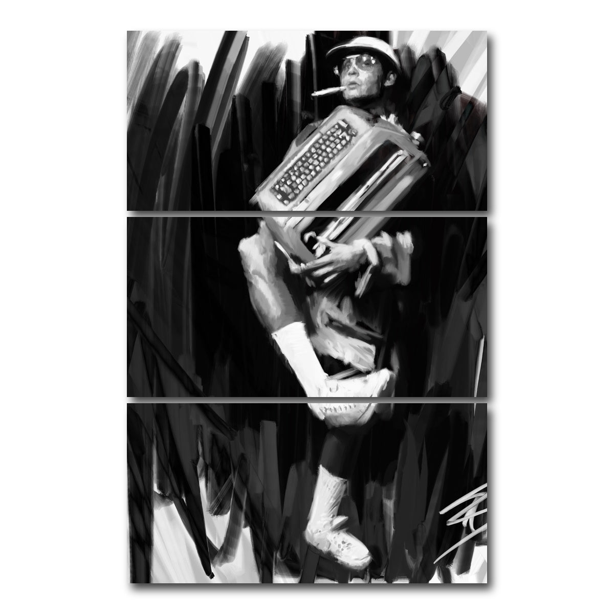 AUTO-MOCKUP WHITE | Fear and Loathing in Las Vegas | 3 Piece | Gallery Wrap Canvas | group=12x24_stacked