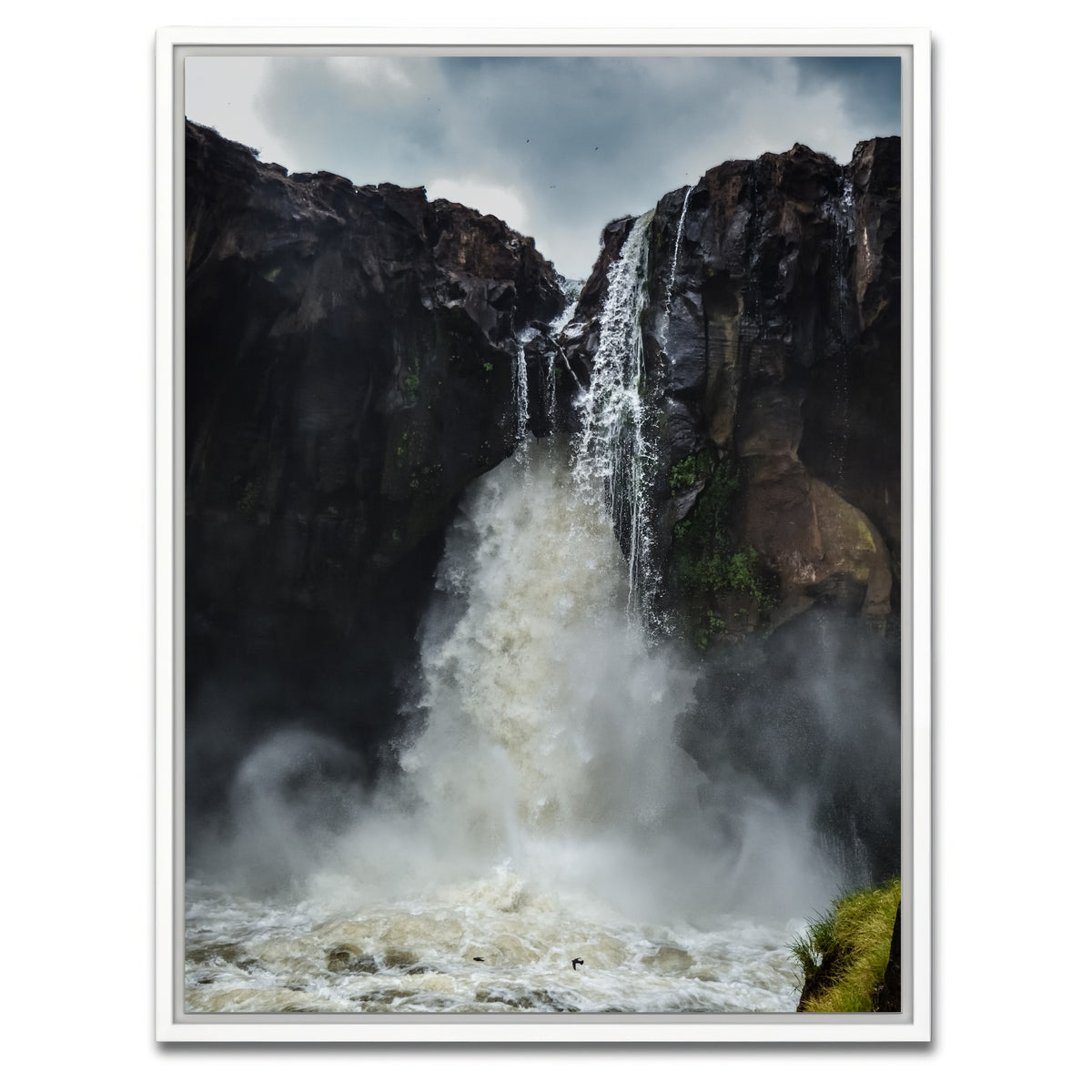 AUTO-MOCKUP WHITE | Fearless birds at Prata Waterfall | 1 Piece | White Framed Canvas | group=3x4