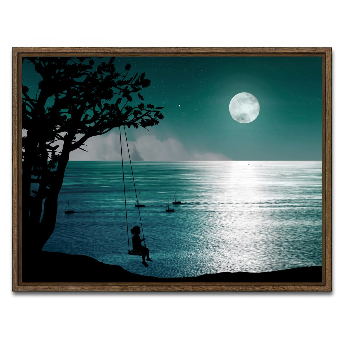 AUTO-MOCKUP WHITE | Feelings in the Night | 1 Piece | Walnut Framed Canvas | group=4x3