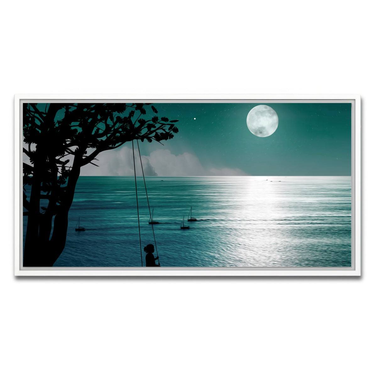 AUTO-MOCKUP WHITE | Feelings in the Night | 1 Piece | White Framed Canvas | group=2x1