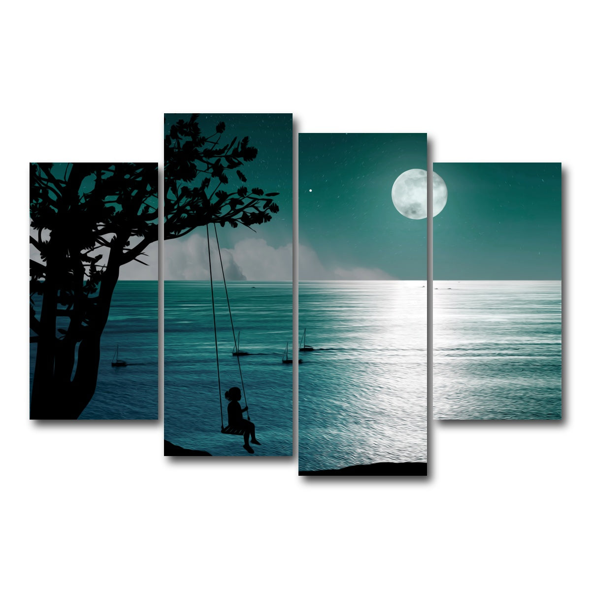 AUTO-MOCKUP WHITE | Feelings in the Night | 4 Piece | Gallery Wrap Canvas | group=4_short