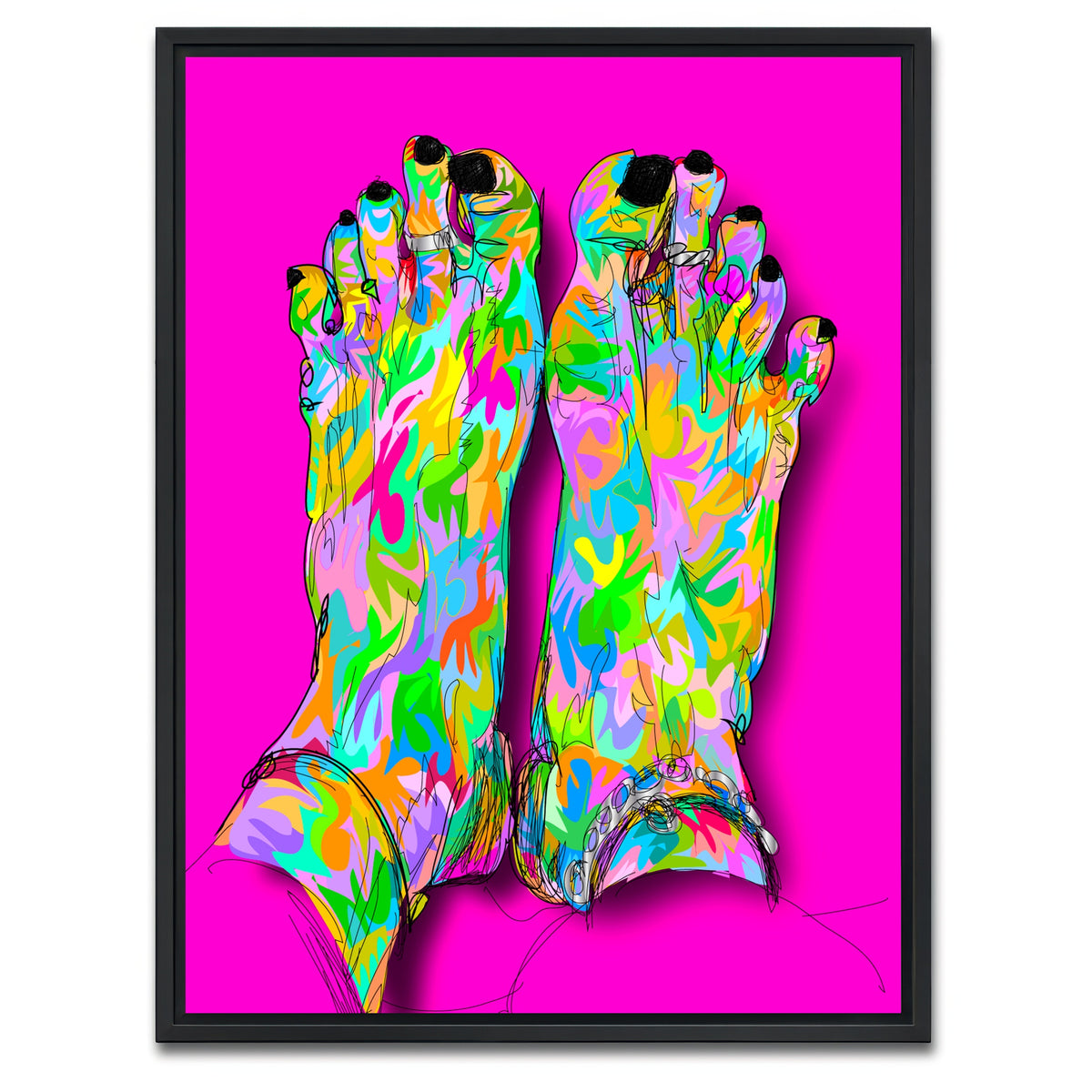 AUTO-MOCKUP WHITE | Feet toe ring | 1 Piece | Black Framed Canvas | group=3x4