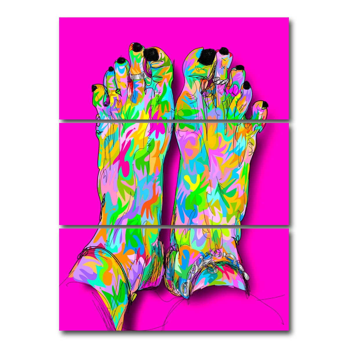 AUTO-MOCKUP WHITE | Feet toe ring | 3 Piece | Gallery Wrap Canvas | group=8x18_stacked