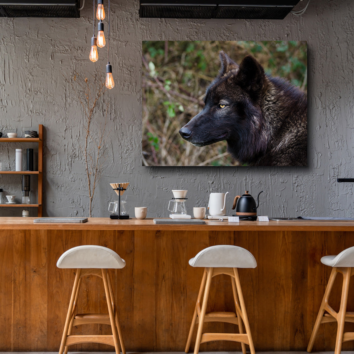 Female Black Wolf Wall Art