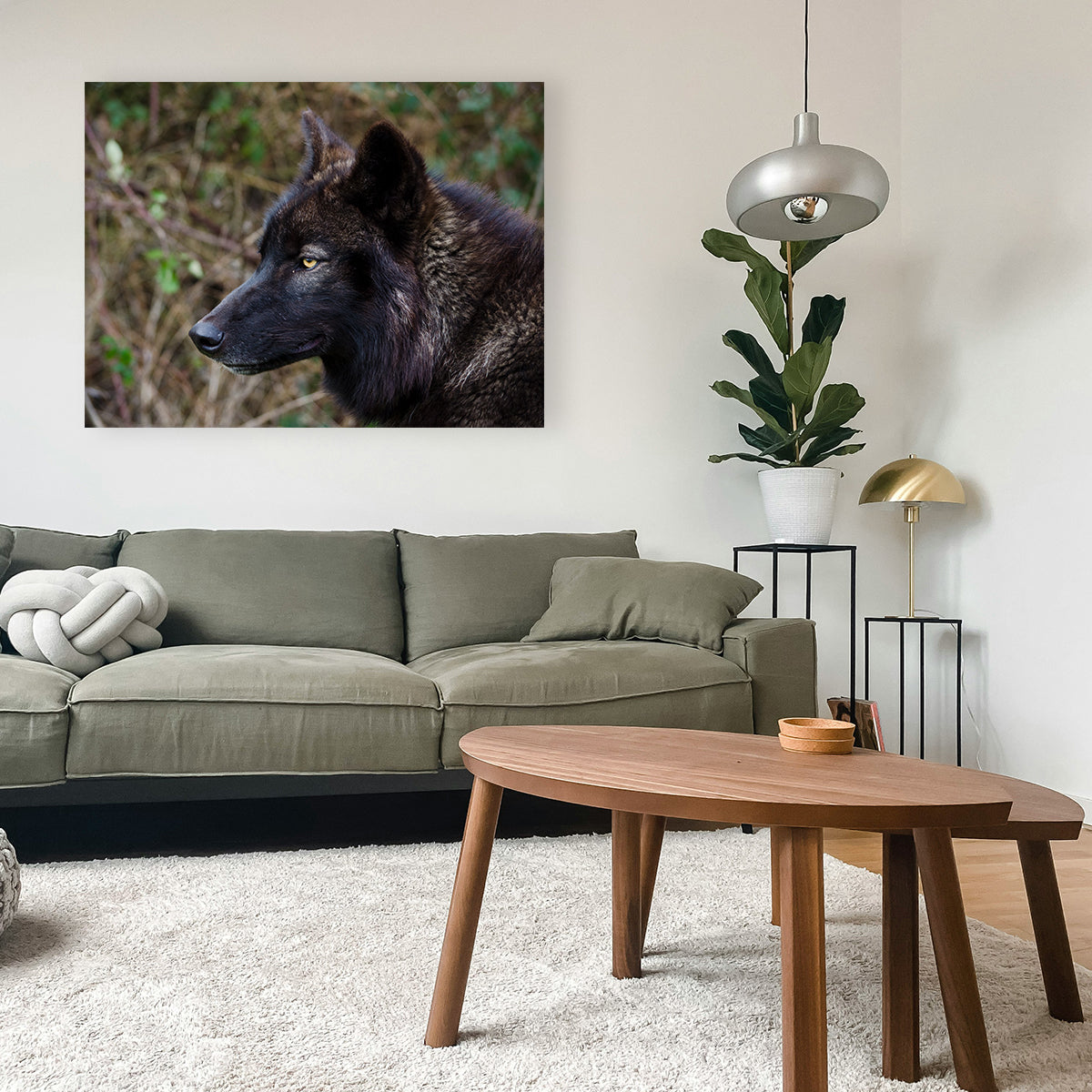 Female Black Wolf Wall Art