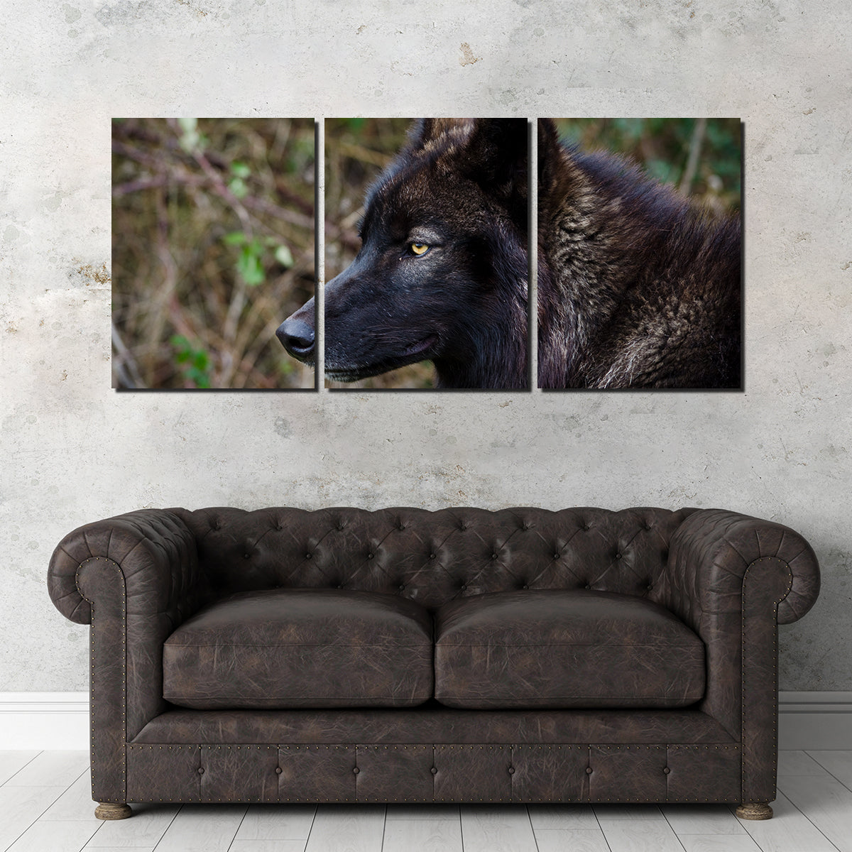 Female Black Wolf Wall Art