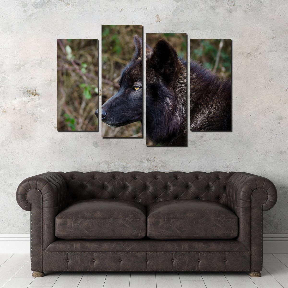 Female Black Wolf Wall Art
