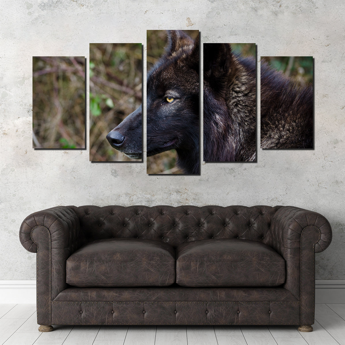 Female Black Wolf Wall Art