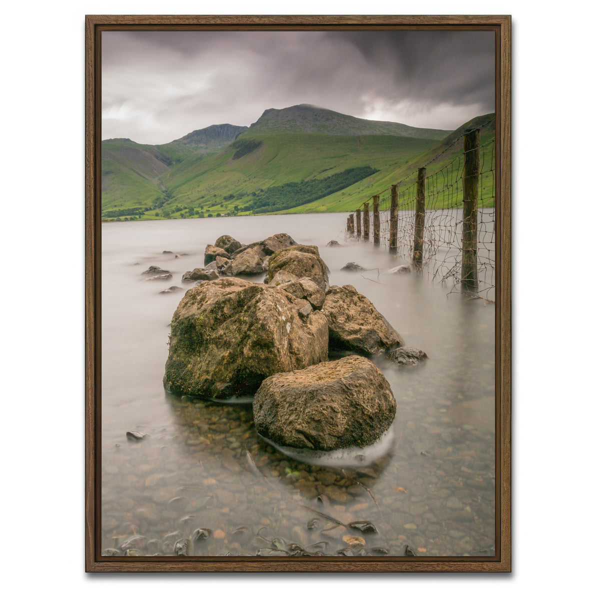 AUTO-MOCKUP WHITE | Fence With a View | 1 Piece | Walnut Framed Canvas | group=3x4