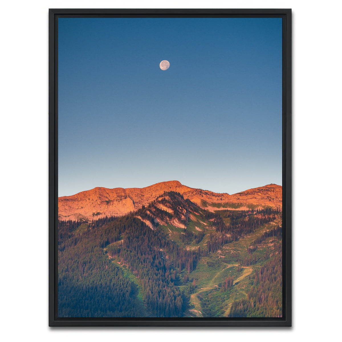AUTO-MOCKUP WHITE | Fernie Moonrise | 1 Piece | Black Framed Canvas | group=3x4