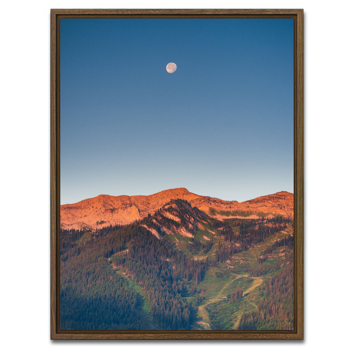 AUTO-MOCKUP WHITE | Fernie Moonrise | 1 Piece | Walnut Framed Canvas | group=3x4
