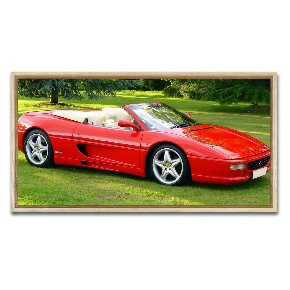 AUTO-MOCKUP WHITE | Ferrari F355 Convertible | 1 Piece | Natural Framed Canvas | group=2x1