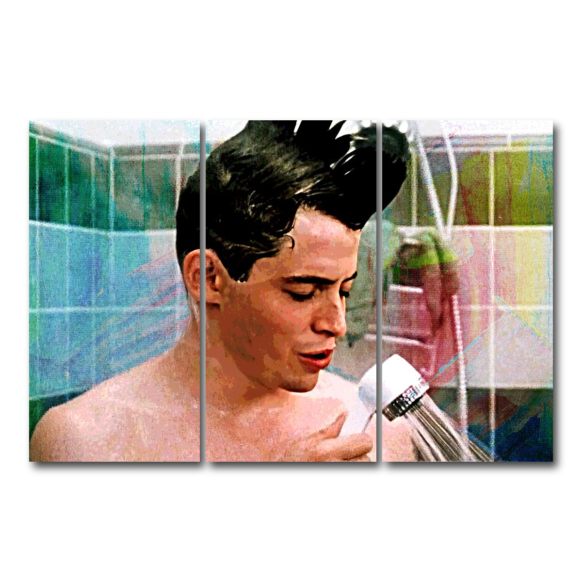 AUTO-MOCKUP WHITE | Ferris Bueller Shower | 3 Piece | Gallery Wrap Canvas | group=12x24