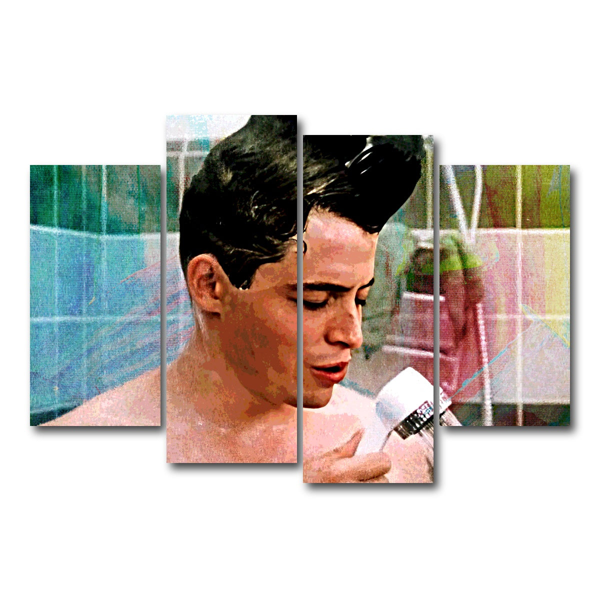 AUTO-MOCKUP WHITE | Ferris Bueller Shower | 4 Piece | Gallery Wrap Canvas | group=4_short