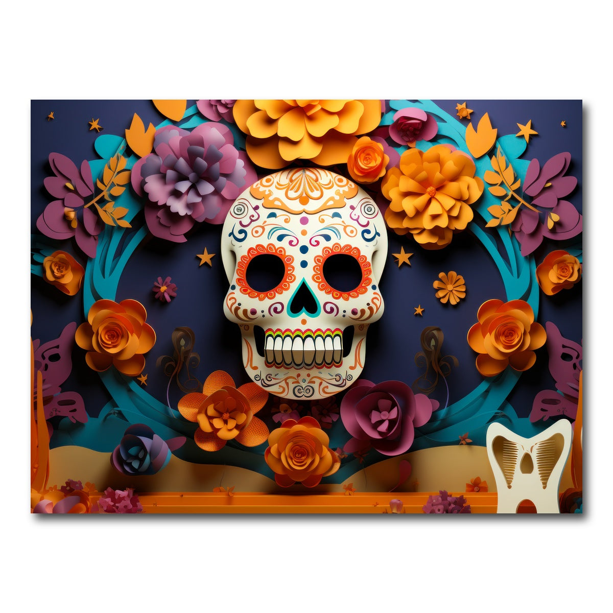AUTO-MOCKUP WHITE | Festive Dia de los Muertos | 1 Piece | Gallery Wrap Canvas | group=4x3