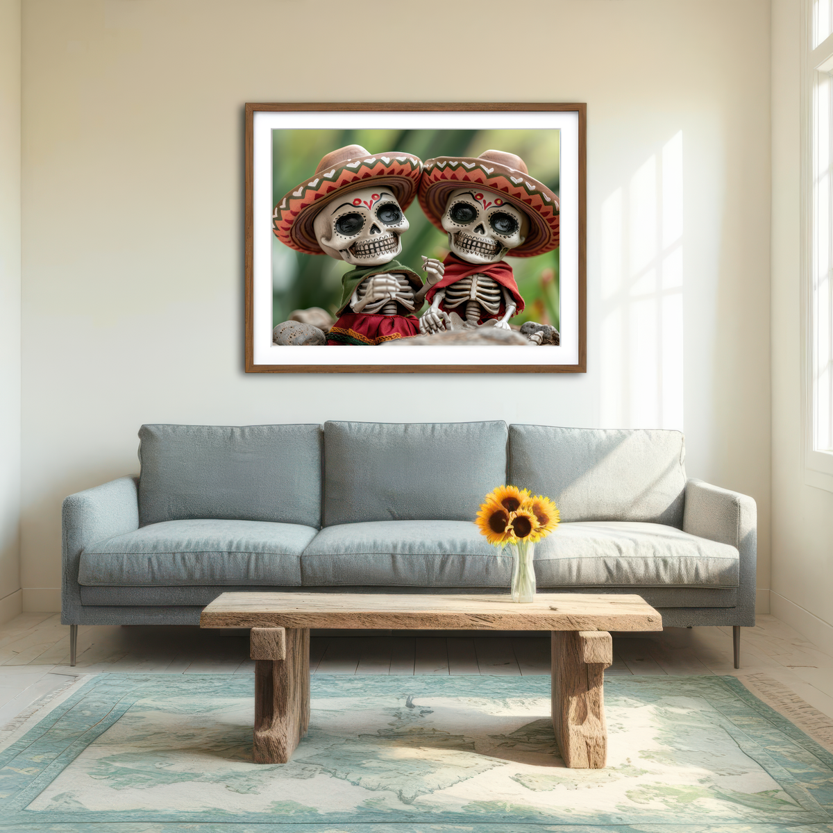 AUTO-MOCKUP ROOM | Festive Skeleton Figurines Wall Art