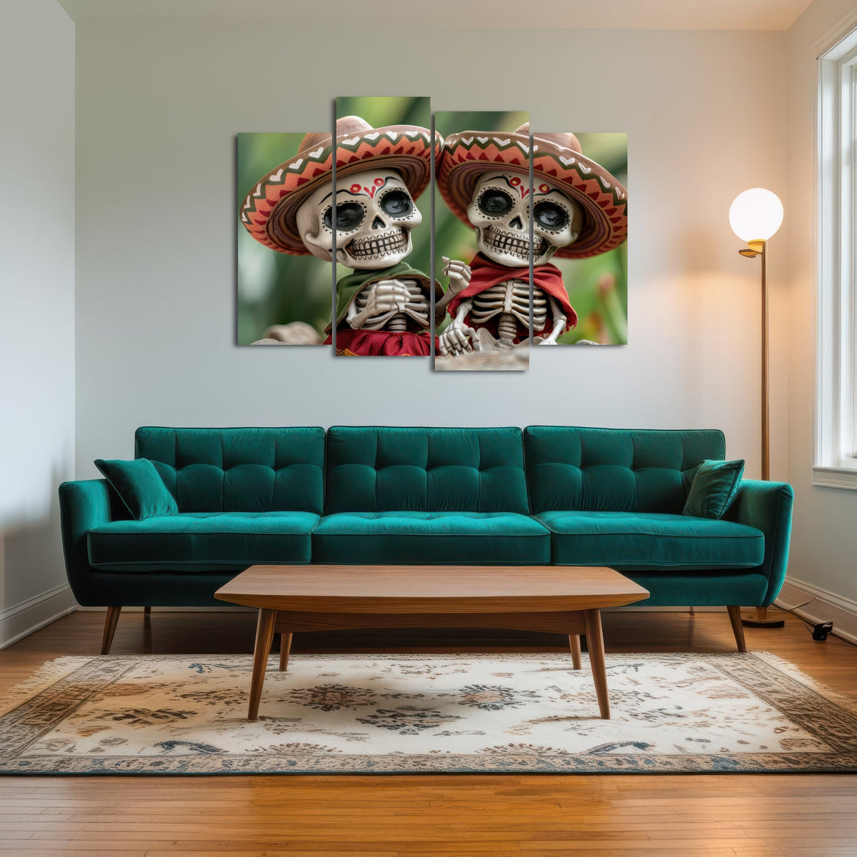 AUTO-MOCKUP ROOM | Festive Skeleton Figurines