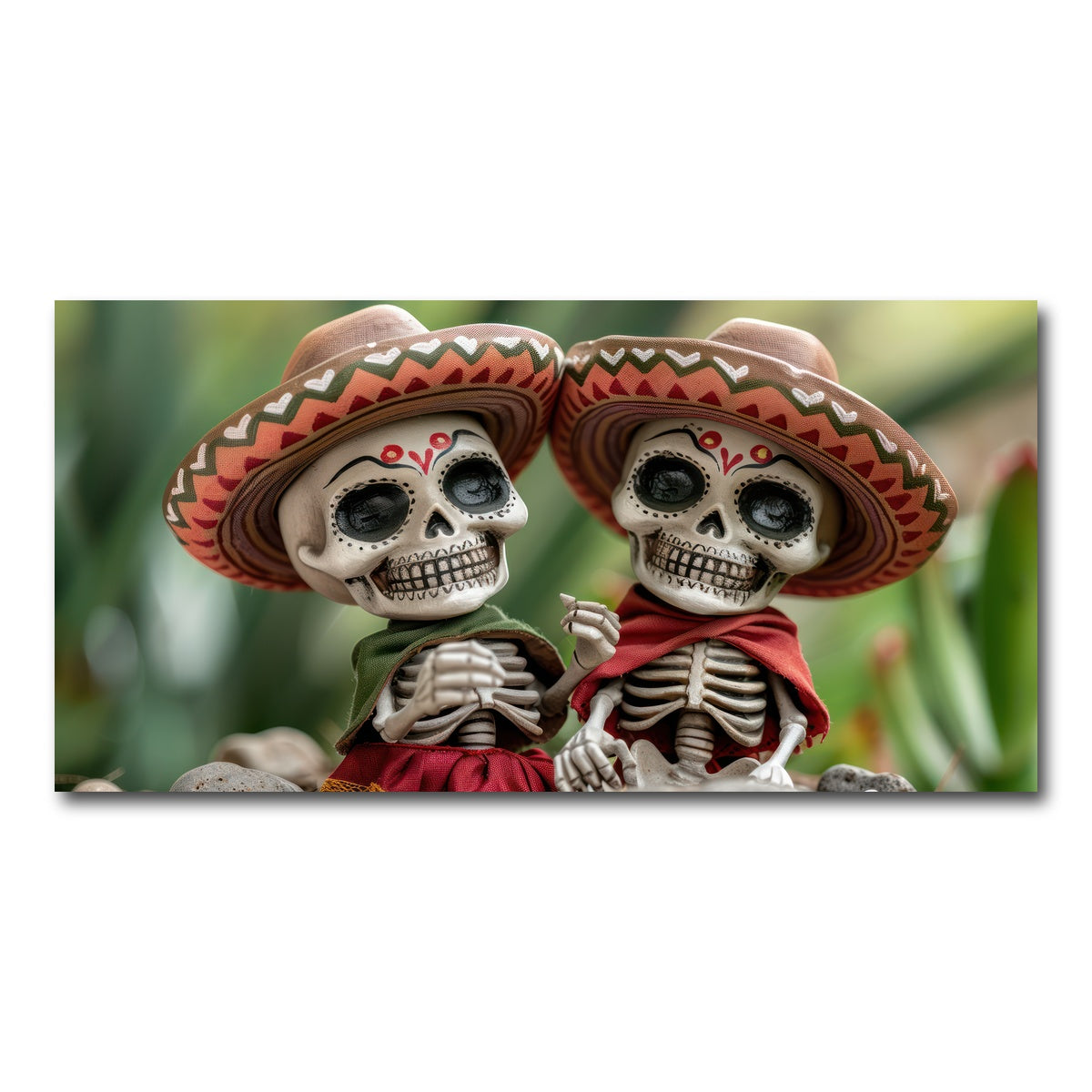 AUTO-MOCKUP WHITE | Festive Skeleton Figurines | 1 Piece | Gallery Wrap Canvas | group=2x1