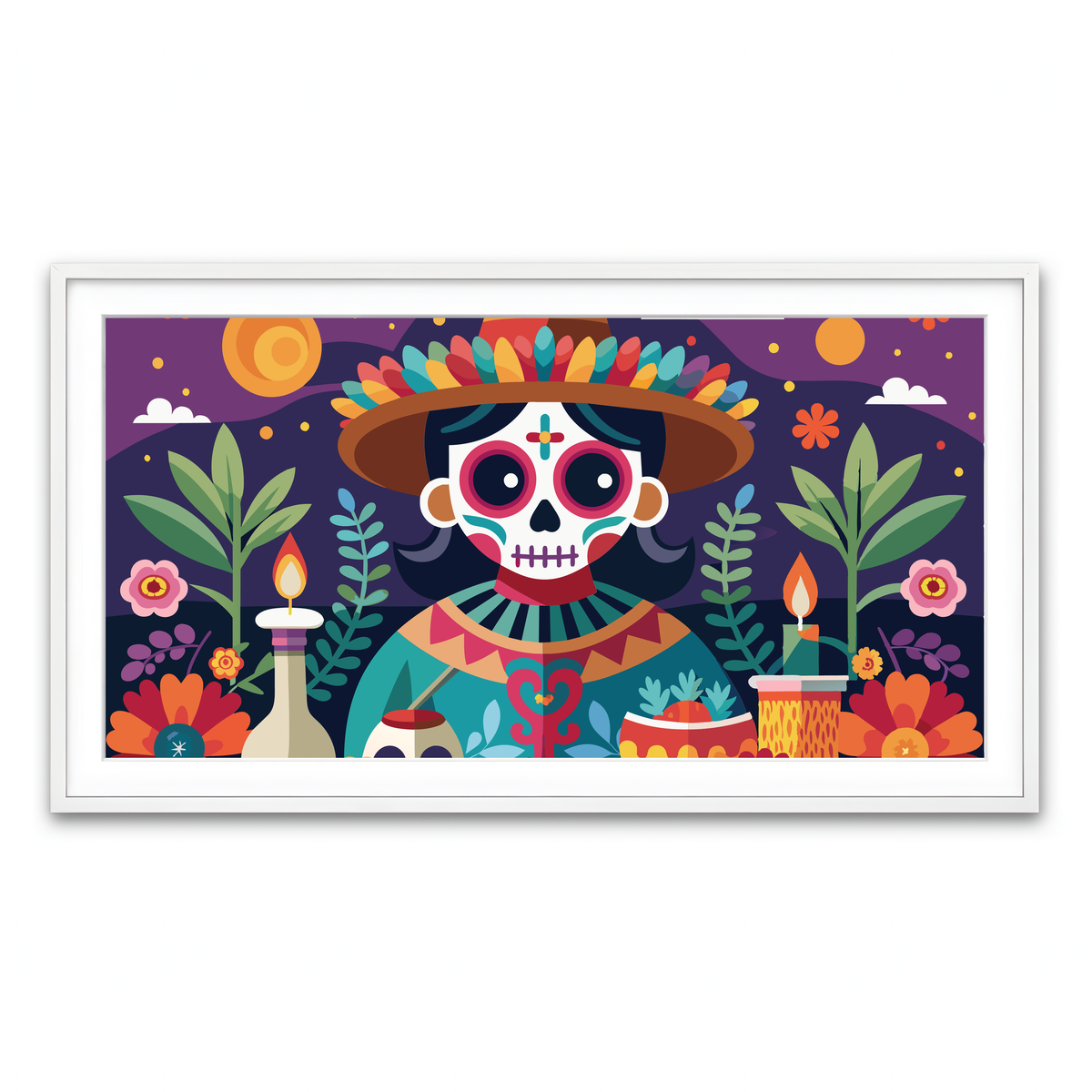 Framed Print 2x1 White