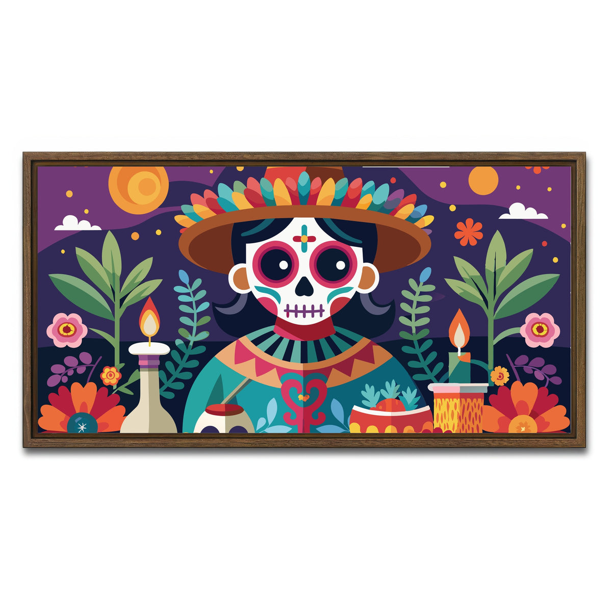 AUTO-MOCKUP WHITE | Festive altar | 1 Piece | Walnut Framed Canvas | group=2x1