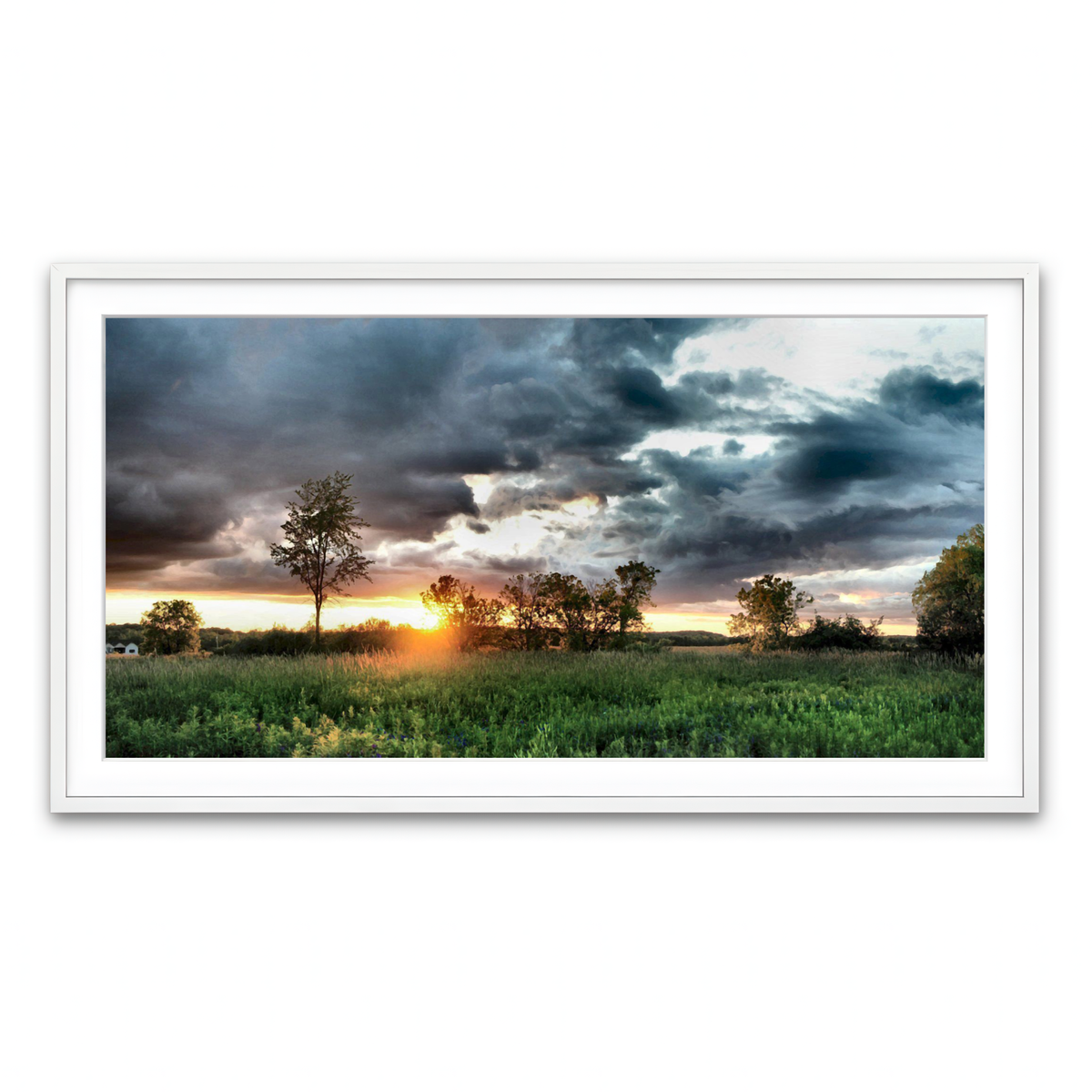 Framed Print 2x1 White