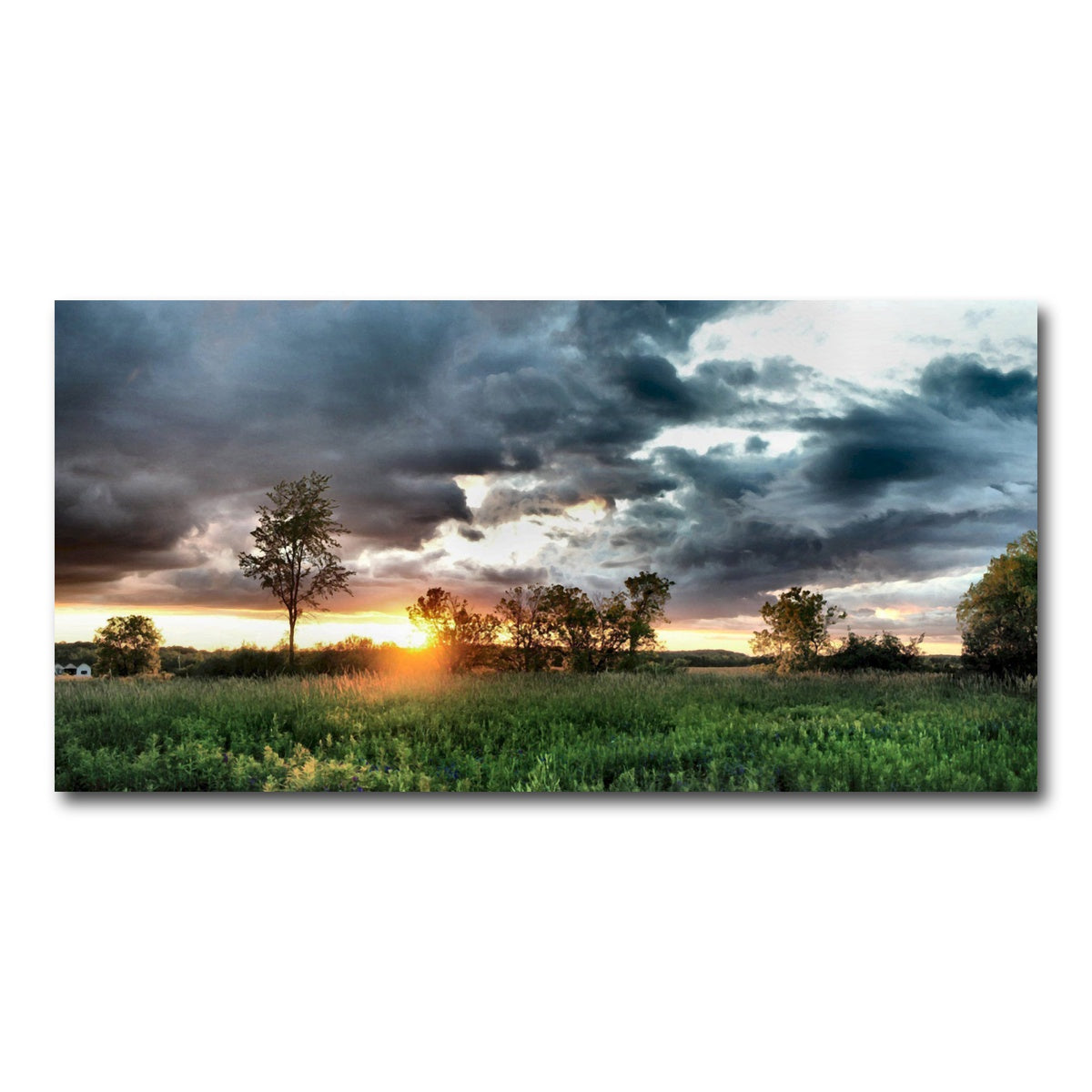 AUTO-MOCKUP WHITE | Field & Sunset | 1 Piece | Gallery Wrap Canvas | group=2x1