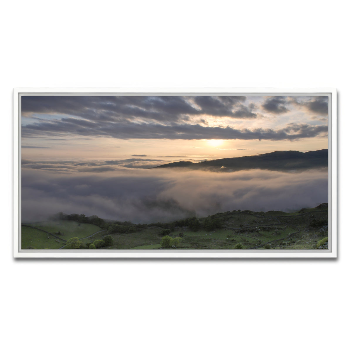 AUTO-MOCKUP WHITE | Fields of Snowdonia | 1 Piece | White Framed Canvas | group=2x1
