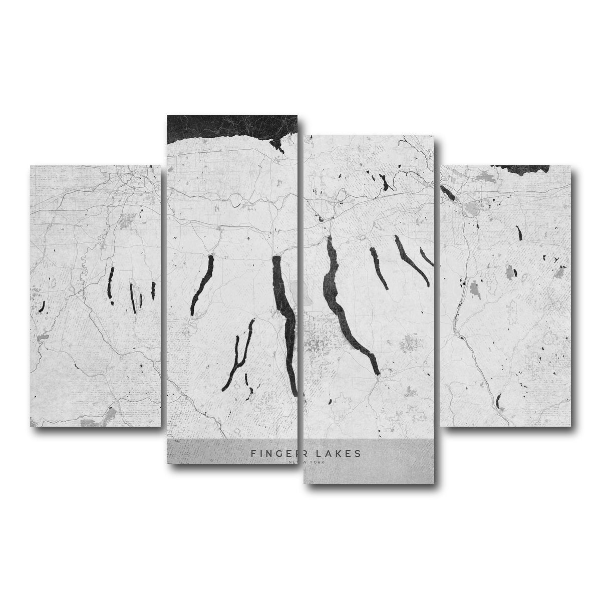 AUTO-MOCKUP WHITE | Finger Lakes Map 2 | 4 Piece | Gallery Wrap Canvas | group=4_short