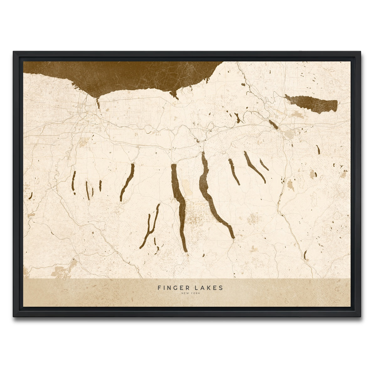 AUTO-MOCKUP WHITE | Finger Lakes Map | 1 Piece | Black Framed Canvas | group=4x3