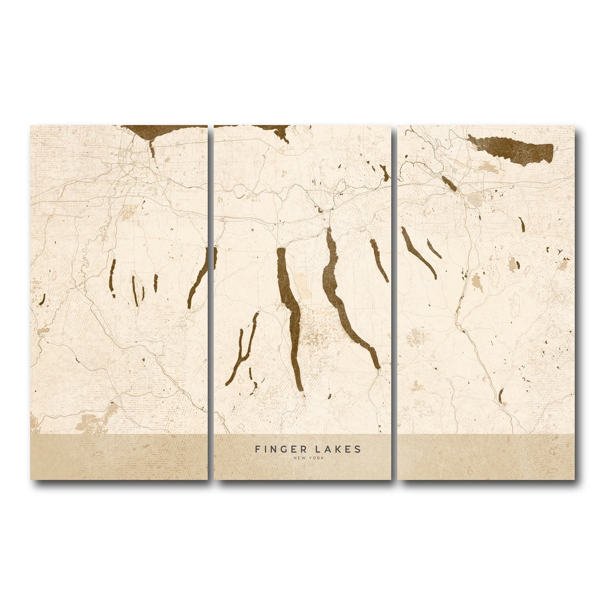 AUTO-MOCKUP WHITE | Finger Lakes Map | 3 Piece | Gallery Wrap Canvas | group=12x24