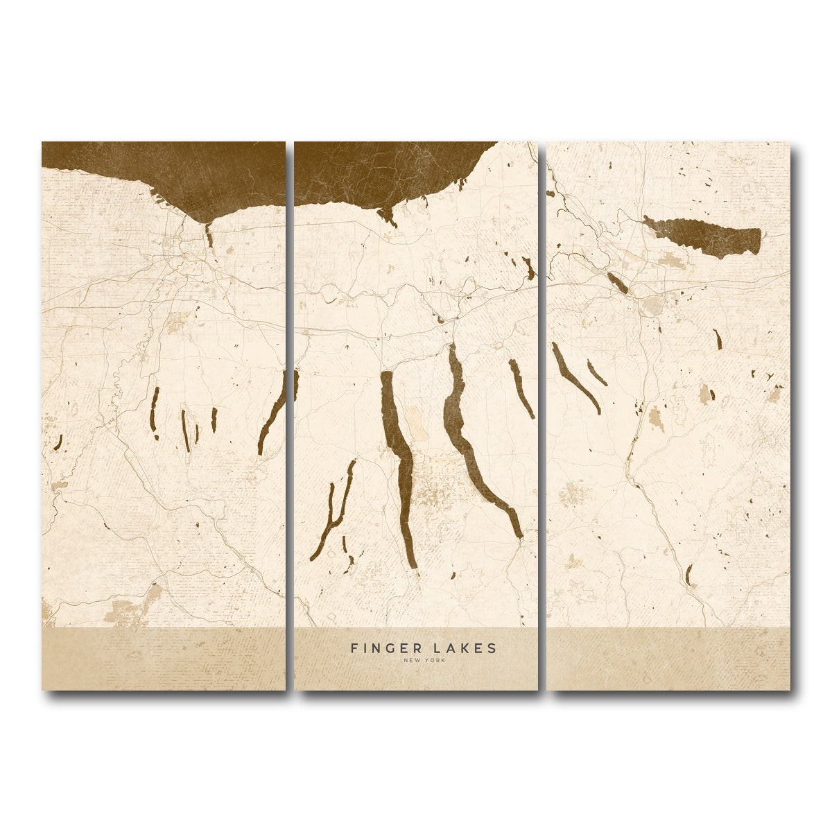 AUTO-MOCKUP WHITE | Finger Lakes Map | 3 Piece | Gallery Wrap Canvas | group=8x18