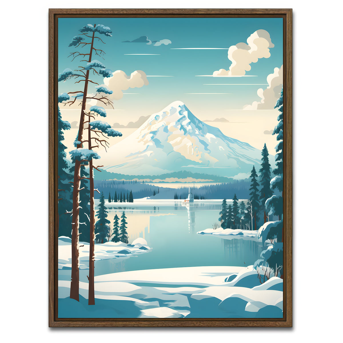AUTO-MOCKUP WHITE | Finland - Lapland | 1 Piece | Walnut Framed Canvas | group=3x4
