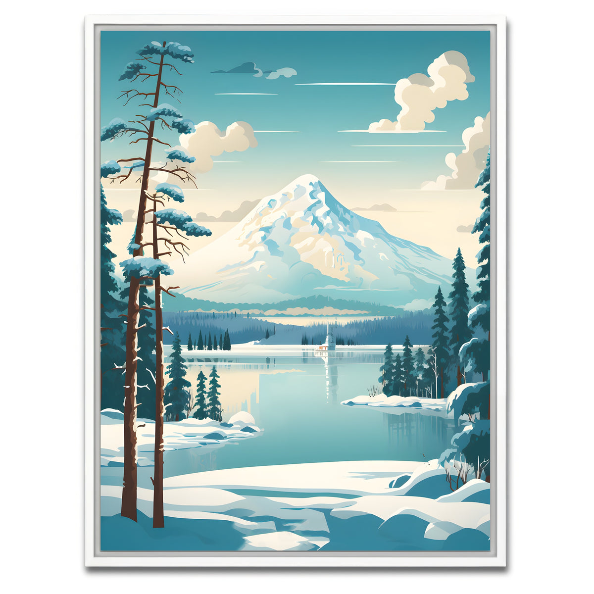 AUTO-MOCKUP WHITE | Finland - Lapland | 1 Piece | White Framed Canvas | group=3x4