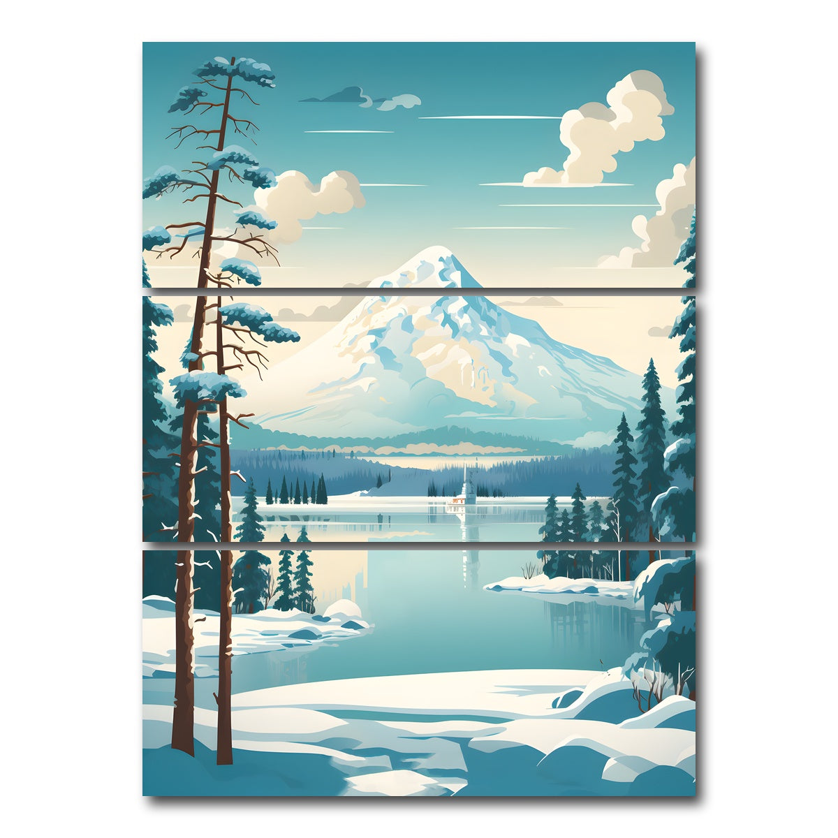 AUTO-MOCKUP WHITE | Finland - Lapland | 3 Piece | Gallery Wrap Canvas | group=8x18_stacked