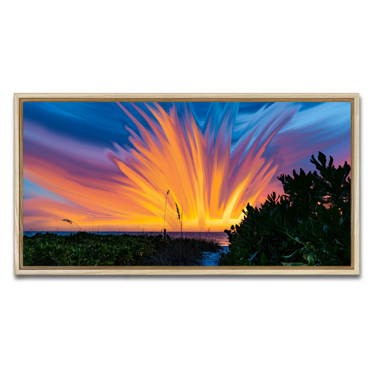 AUTO-MOCKUP WHITE | Fire Sky | 1 Piece | Natural Framed Canvas | group=2x1