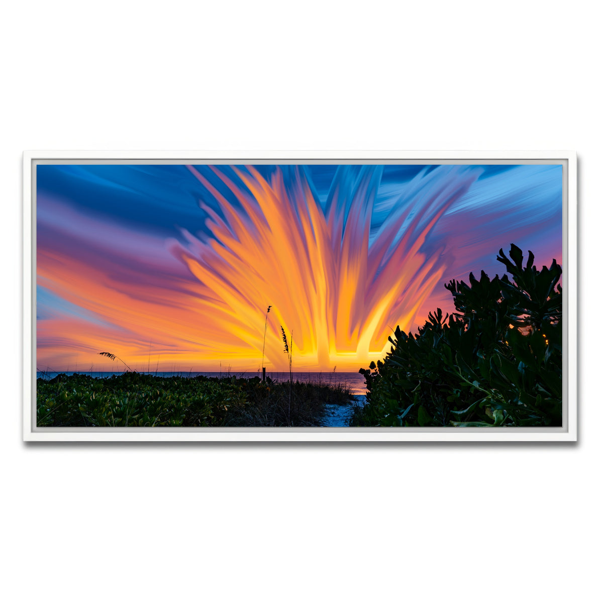 AUTO-MOCKUP WHITE | Fire Sky | 1 Piece | White Framed Canvas | group=2x1