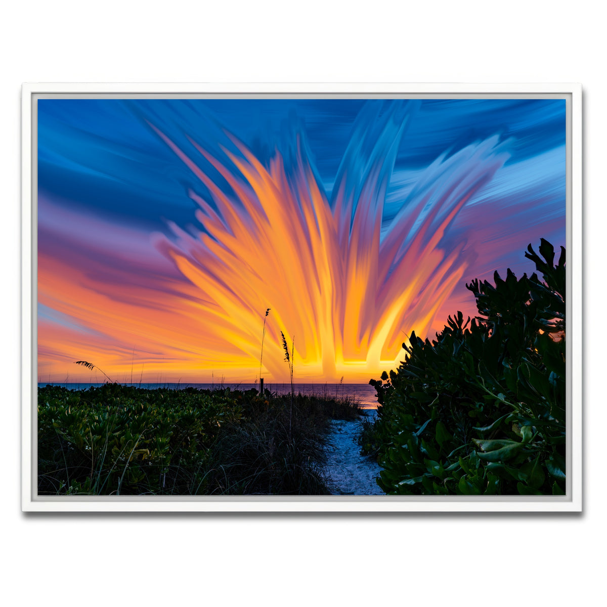 AUTO-MOCKUP WHITE | Fire Sky | 1 Piece | White Framed Canvas | group=4x3