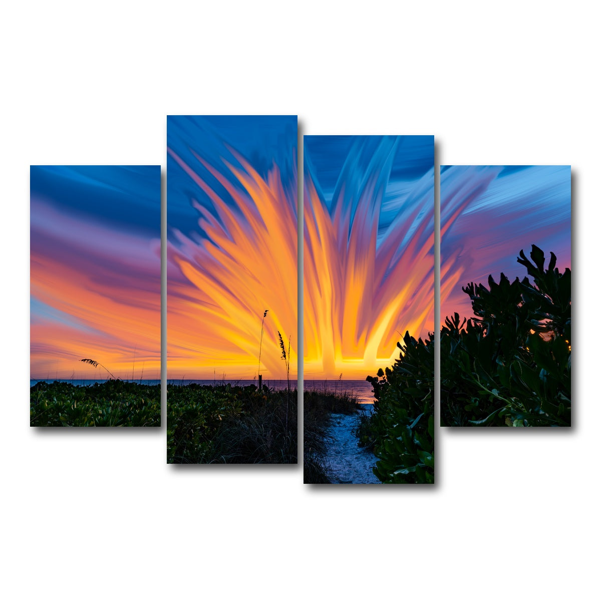 AUTO-MOCKUP WHITE | Fire Sky | 4 Piece | Gallery Wrap Canvas | group=4_short