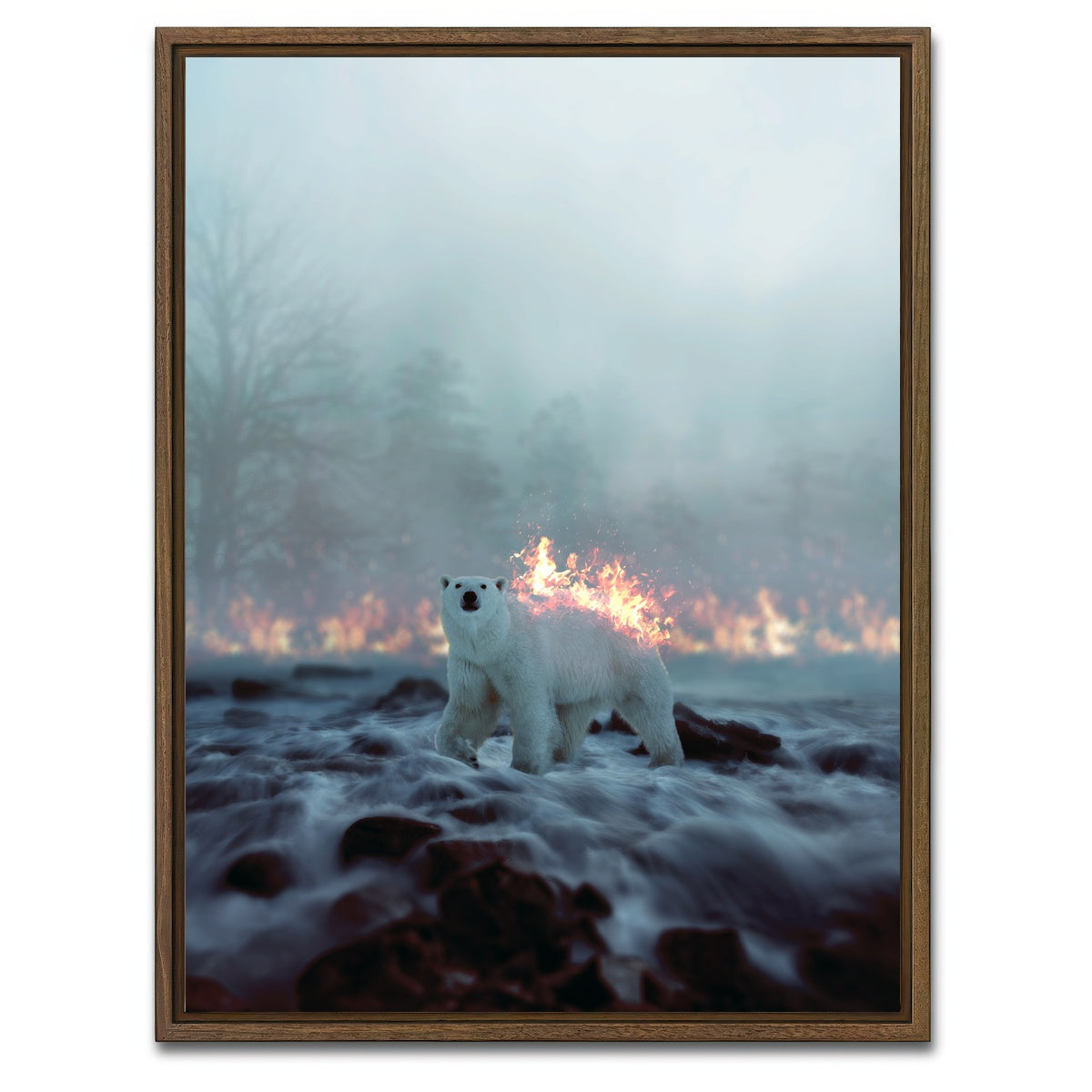 AUTO-MOCKUP WHITE | Fire and Ice | 1 Piece | Walnut Framed Canvas | group=3x4