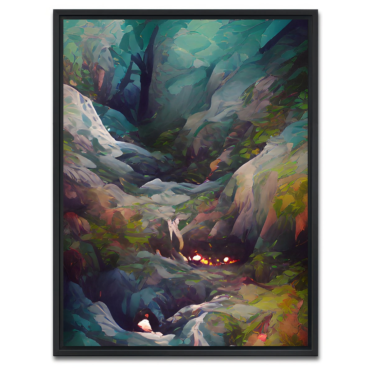 AUTO-MOCKUP WHITE | Fire in the Woods | 1 Piece | Black Framed Canvas | group=3x4