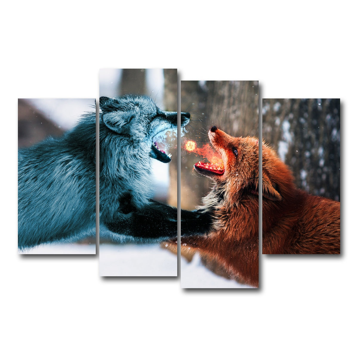 AUTO-MOCKUP WHITE | Fire vs Ice | 4 Piece | Gallery Wrap Canvas | group=4_short