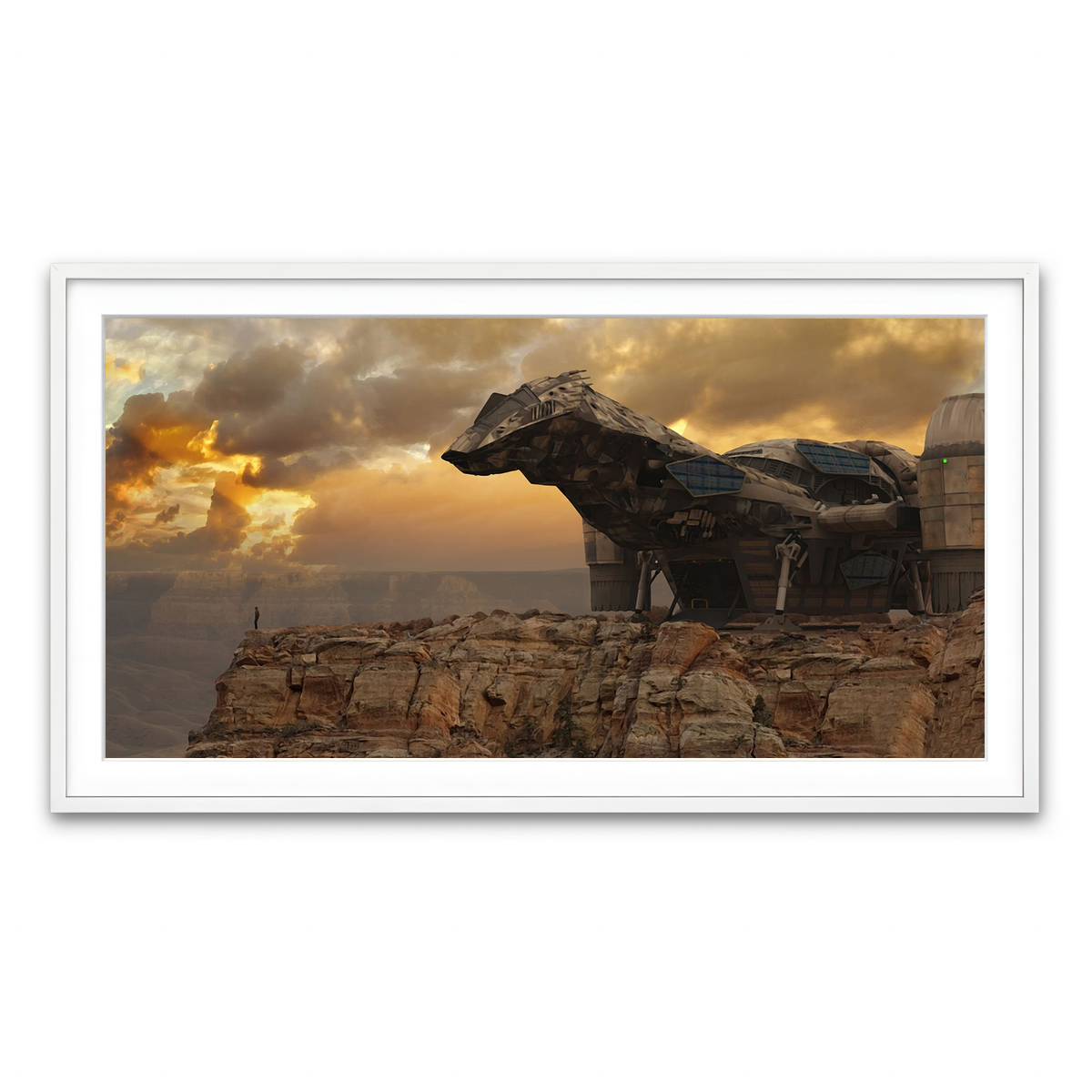 Framed Print 2x1 White
