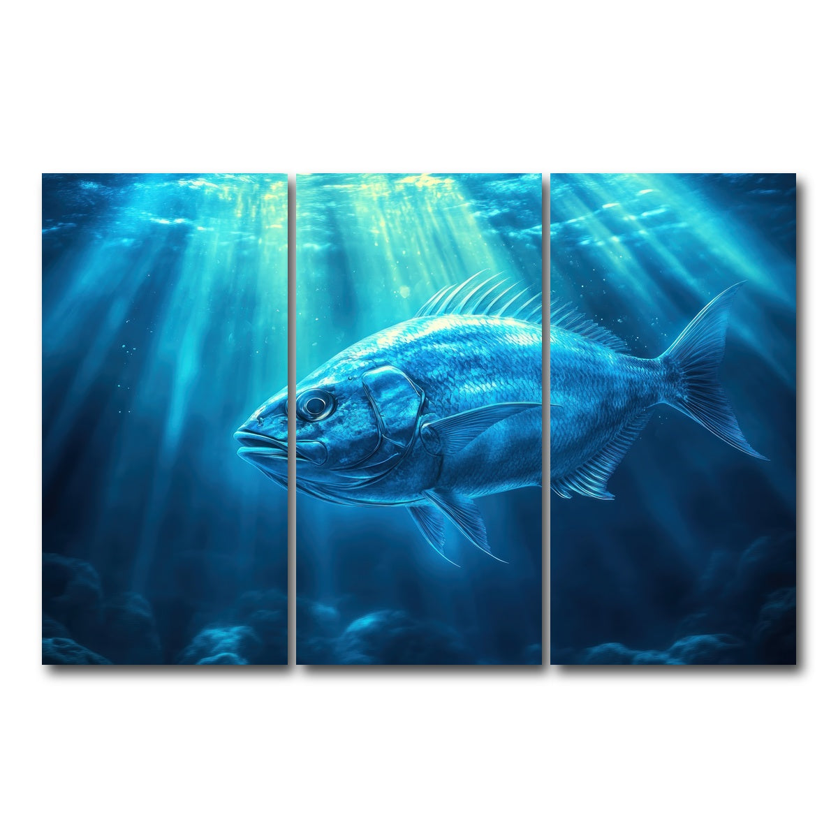 AUTO-MOCKUP WHITE | Fish Dreamscape | 3 Piece | Gallery Wrap Canvas | group=12x24