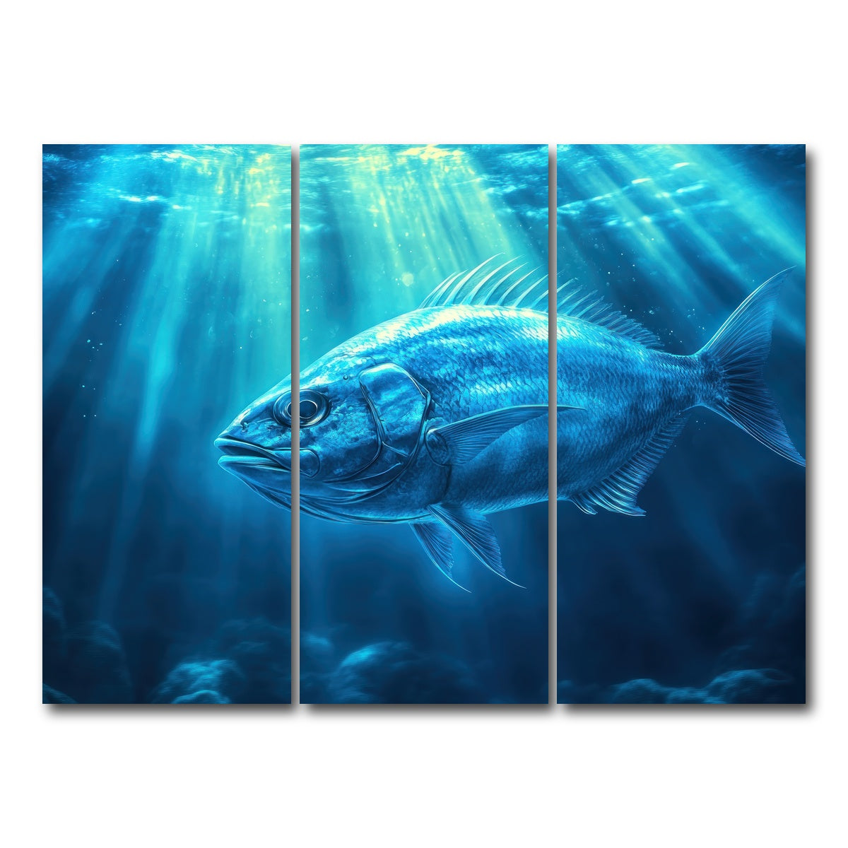 AUTO-MOCKUP WHITE | Fish Dreamscape | 3 Piece | Gallery Wrap Canvas | group=8x18