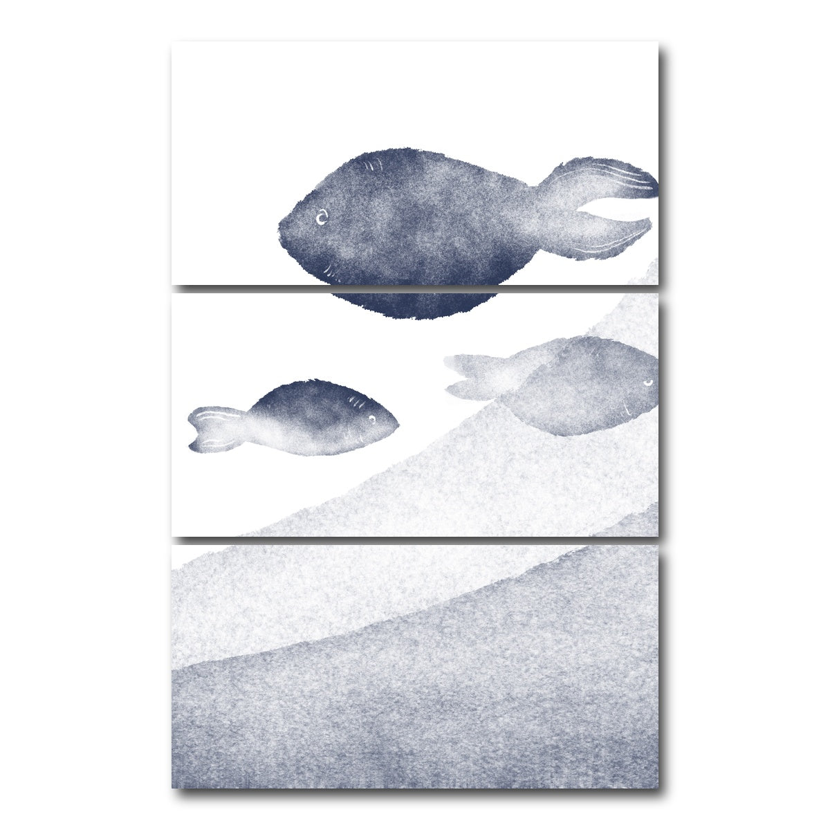 AUTO-MOCKUP WHITE | Fishes | 3 Piece | Gallery Wrap Canvas | group=12x24_stacked