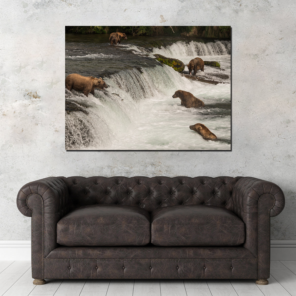 Five Bears Salmon Fishing Wall Art