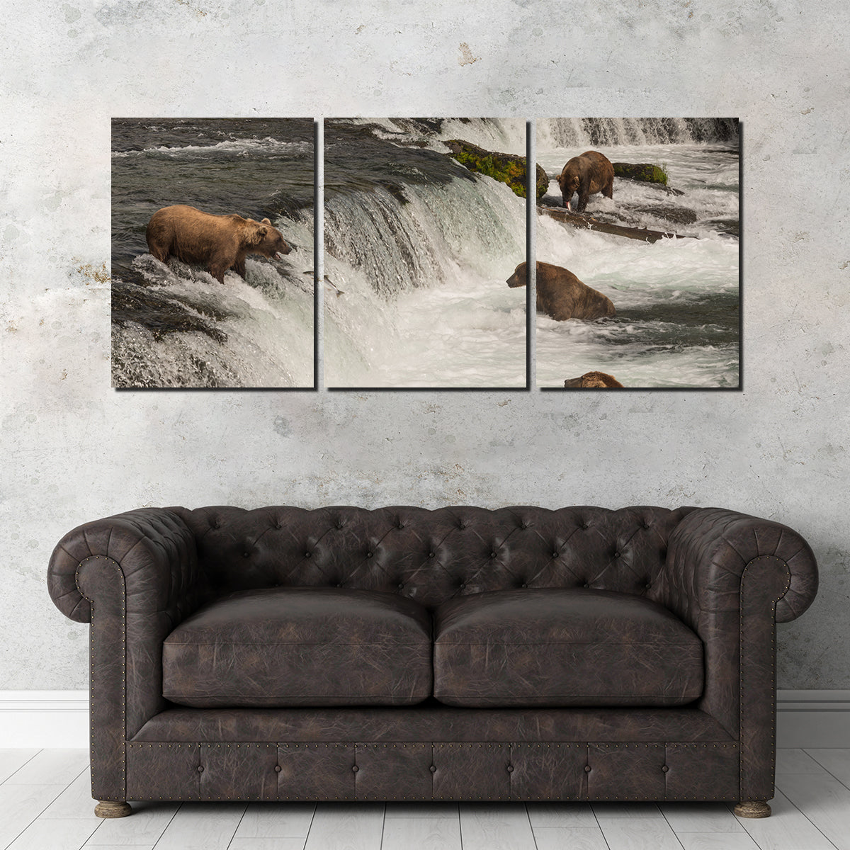 Five Bears Salmon Fishing Wall Art