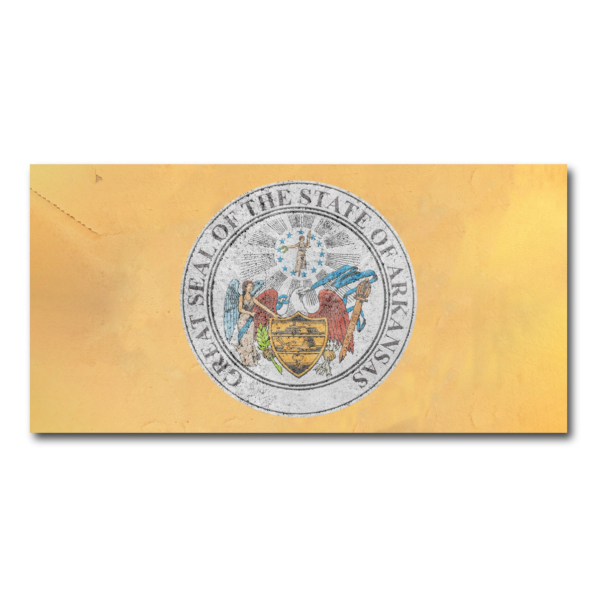 AUTO-MOCKUP WHITE | Flag of US state Arkansas seal | 1 Piece | Gallery Wrap Canvas | group=2x1