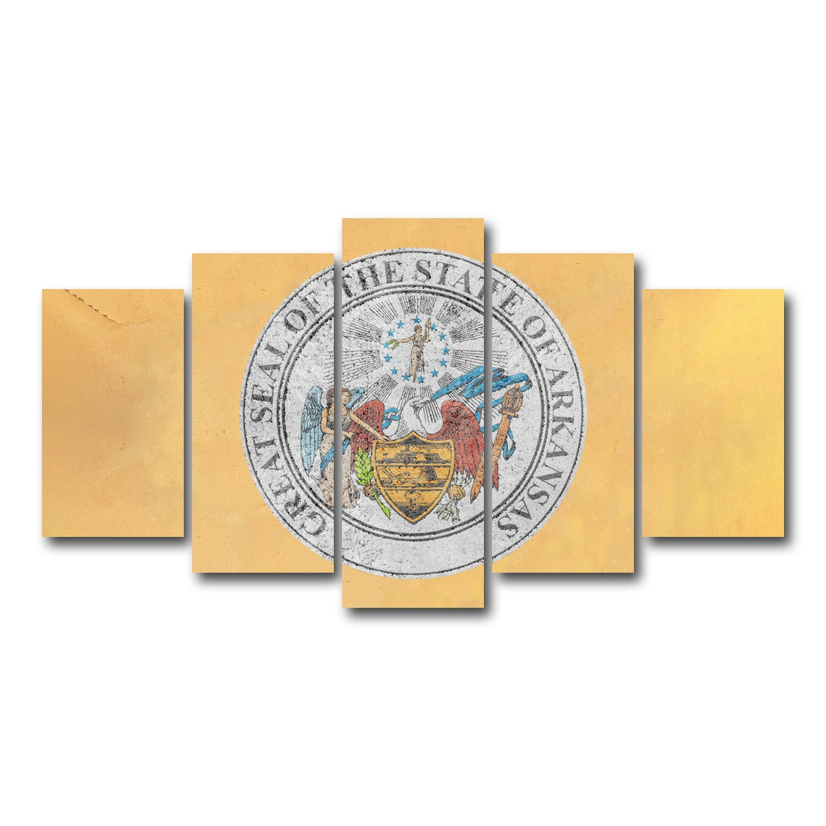 AUTO-MOCKUP WHITE | Flag of US state Arkansas seal | 5 Piece | Gallery Wrap Canvas | group=5_normal